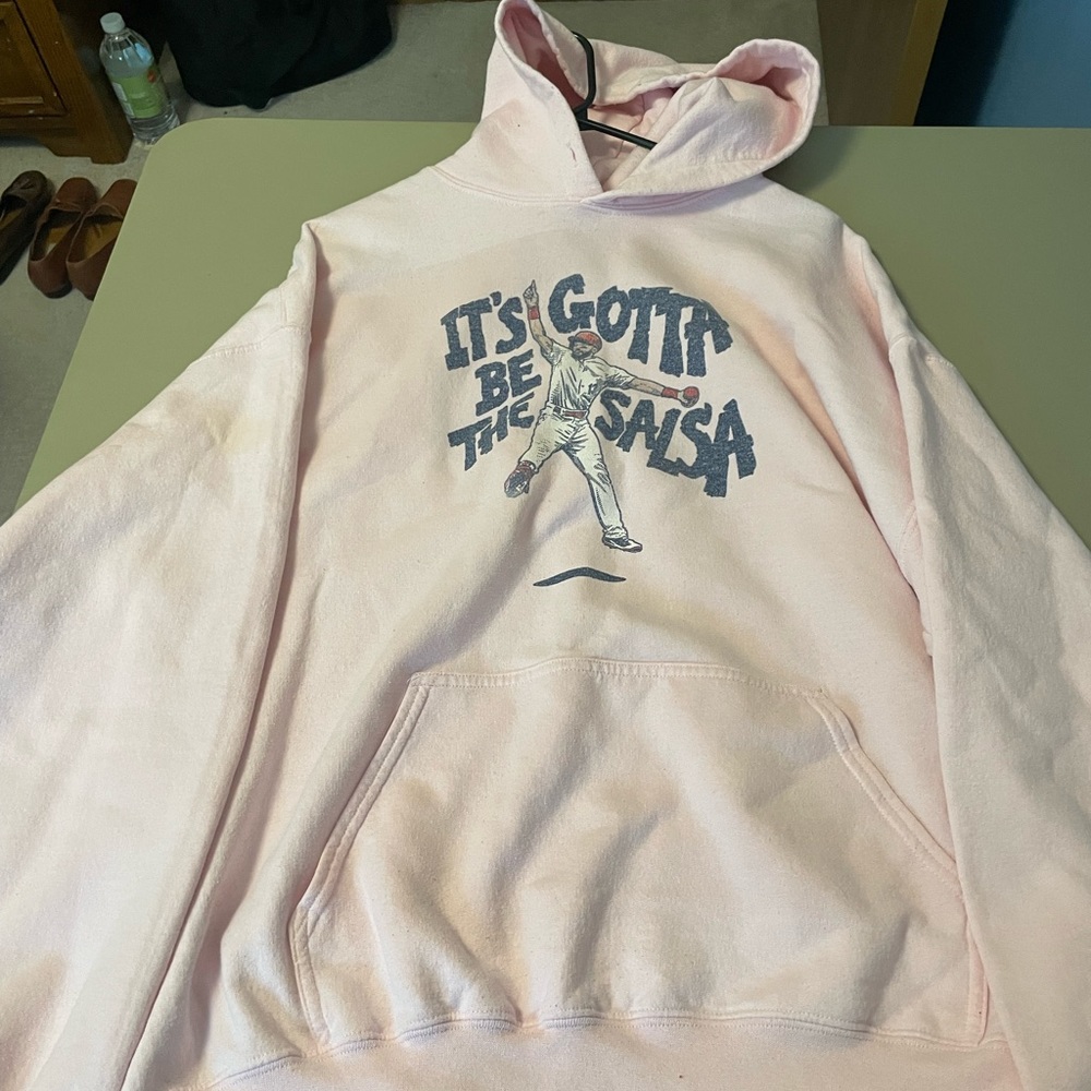 Pink Gildan St. Louis cardinals Matt Carpenter “It’s gotta be the salsa” hoodie